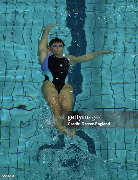 Dyana Calub of Australia in action during the women's 50 metre Backstroke at the Telstra Swimming Grand Prix at Chandler Aquatic Centre in Brisbane,...