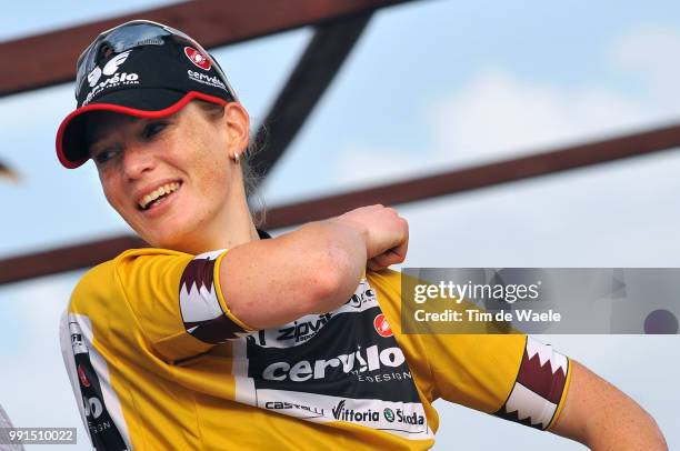 2Nd Tour Of Qatar, Women Podium, Kirsten Wild Yellow Jersey, Celebration Joie Vreugde, Stage 3: Sealine Beach - Doha Corniche /Femmes Vrouwen Ladies,...