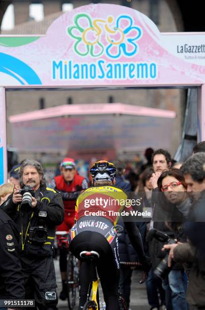 101St Milan - Sanremoillustration Illustratie, Tom Boonen / Start Depart, Milan - Sanremo / Milaan, Milano / Tim De Waele