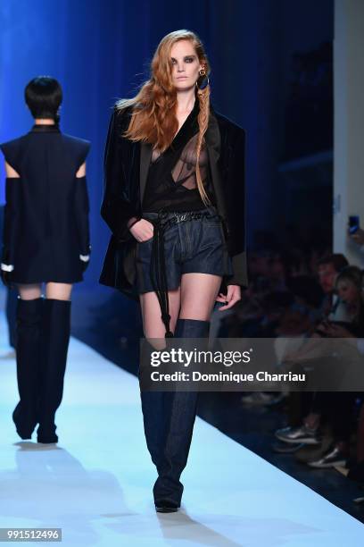 Alexina Graham walks the runway during the Jean-Paul Gaultier Haute Couture Fall/Winter 2018-2019 show as part of Haute Couture Paris Fashion Week on...