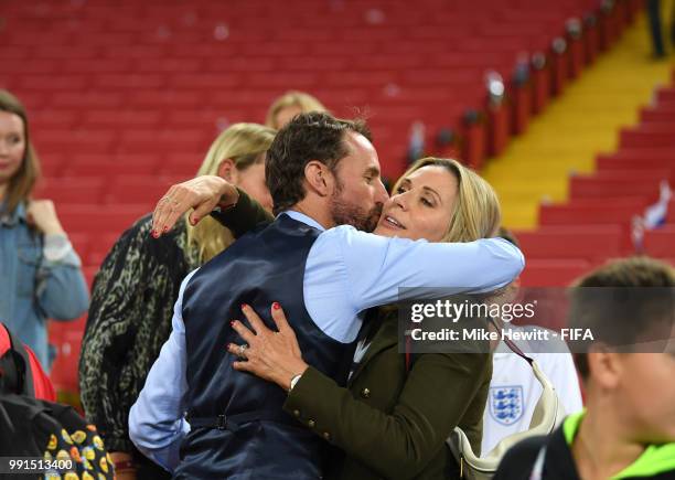 Gareth Southgate, Manager of England celebrates with his family following his sides victory in the 2018 FIFA World Cup Russia Round of 16 match...