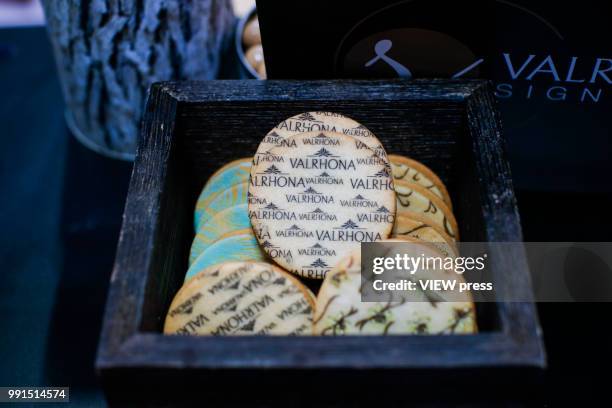 Food is displayed during The Summer Fancy Food Show at the Javits Center in the borough of Manhattan on July 02, 2018 in New York, The Summer Fancy...