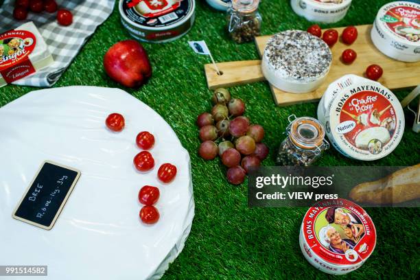 Food is displayed during The Summer Fancy Food Show at the Javits Center in the borough of Manhattan on July 02, 2018 in New York, The Summer Fancy...