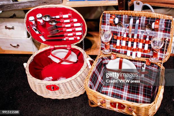 Picnic set is seen during The Summer Fancy Food Show at the Javits Center in the borough of Manhattan on July 02, 2018 in New York, The Summer Fancy...