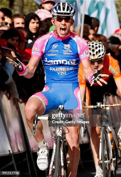 Vuelta Ciclista Al Pais Vasco 2010/ Stage 3Arrival, Francesco Gavazzi Celebration Joie Vreugde, Viana - Amurrio / Rit Etape, Tim De Waele