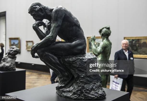 The sculpture "The thinker" of Auguste Rodin at the National Gallery in Berlin, Germany, 16 November 2017. The 100th Death Anniversary of Auguste...