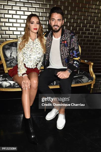 Nabilla Benattia and Thomas Vergara attend the Jean-Paul Gaultier Haute Couture Fall Winter 2018/2019 show as part of Paris Fashion Week on July 4,...