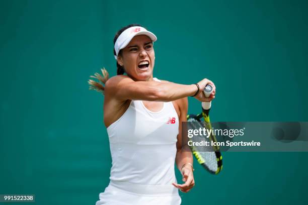 During day three match of the 2018 Wimbledon Championships on July 4 at All England Lawn Tennis and Croquet Club in London, England.