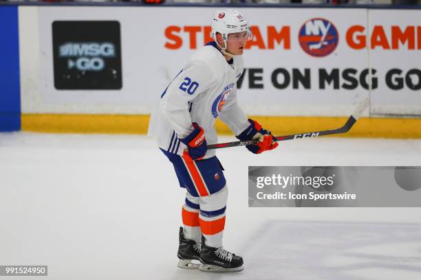 New York Islanders Defenseman Kieffer Bellows skates during New York Islanders Mini Camp and the Blue and White Scrimmage on June 28 at Northwell...