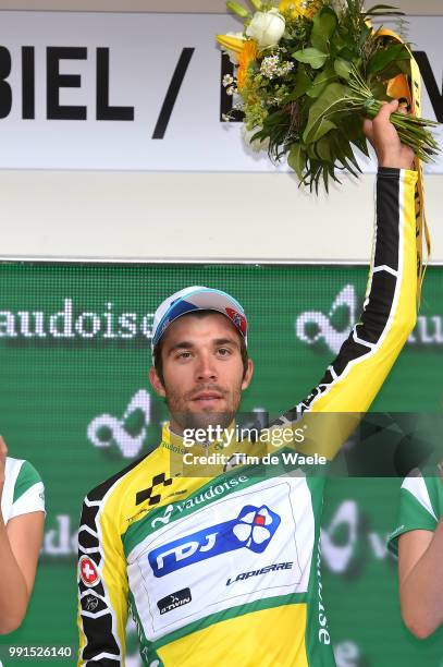 79Th Tour Of Swiss 2015, Stage 6 Podium, Pinot Thibaut Yellow Leader Jersey, Celebration Joie Vreugde, Wil - Biel / Tour De Suisse Ronde Van...