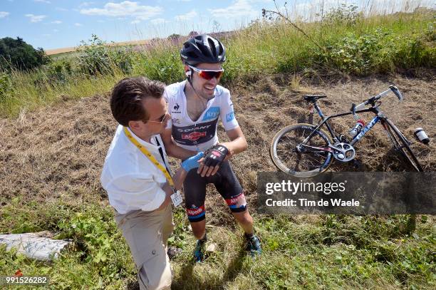 102Nd Tour De France, Stage 3 Dumoulin Tom White Young Jersey, Crash Chute Val, Injury Blessure Gewond, Antwerpen - Huy 204M / Ronde Van Frankrijk...