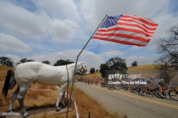 Tour Of California, Stage 5Illustration Illustratie, Peleton Peloton, Horse Paard Cheval, Landscape Paysage Landschap, Visalia - Bakersfield / Ronde/...