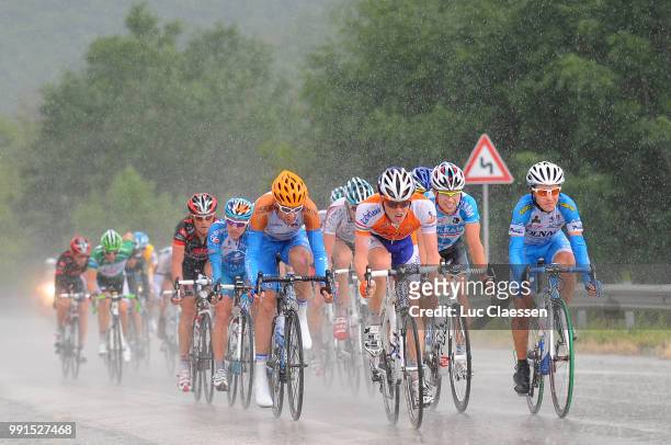 93Th Giro D'Italia 2010, Stage 11 David Millar / Linus Gerdemann / Steven Kruiswijck / Illustration Illustratie Regen Rain Pluie/Lucera - L'Aquila...