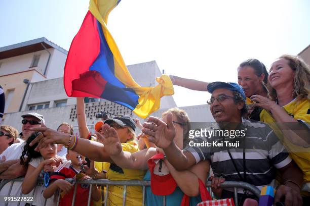 102Nd Tour De France, Stage 13 Illustration Illustratie, Public Publiek Spectators, Fans Supporters, Colombia Flag Drapeau Vlag, Muret - Rodez /...