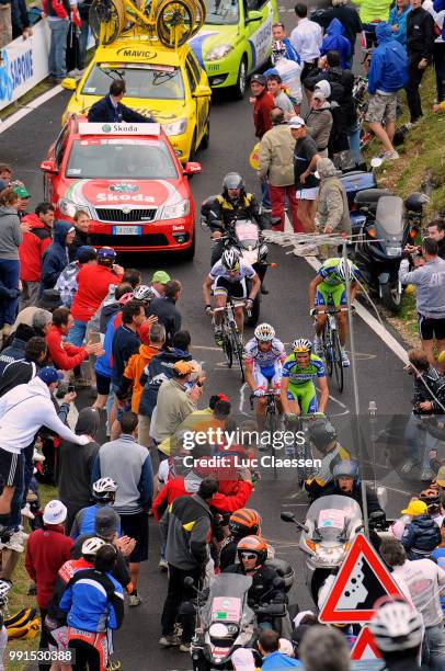 93Th Giro D'Italia 2010, Stage 14Illustration Illustratie Monte Grappa/ Ivan Basso / Michele Scarponi / Cadel Evans /, Landscape Paysage Landschap,...