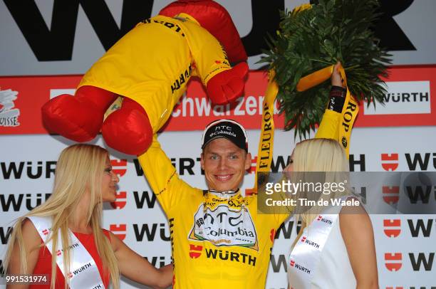 Tour De Suisse 2010, Stage 3Podium, Tony Martin Yellow Jersey, Celebration Joie Vreugde, Sierre - Schwarzenburg / Etape Rit, Tim De Waele
