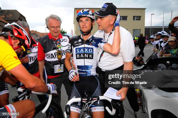 Tour De Suisse 2010, Stage 3Arrival, Frank Schleck / Rene Thill Pr Press Officer, Celebration Joie Vreugde, Sierre - Schwarzenburg / Etape Rit, Tim...