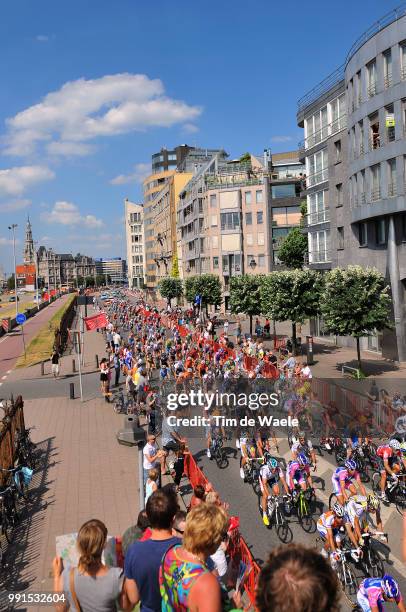 97Th Tour De France 2010, Stage 1Illustration Illustratie, Antwerpen City Ville Stad, Peleton Peloton, Public Publiek Spectators Fans Supporters,...