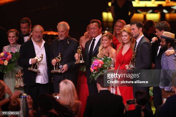 The award winners, the actress Alicia von Rittberg , presenter Kai Pflaume , artist Ai Weiwei , singer Tom Jones , presenter Barbara Schoeneberger ,...