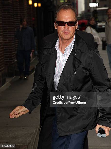 Actor Michael Keaton visits "Late Show With David Letterman" at the Ed Sullivan Theater on May 12, 2010 in New York City.