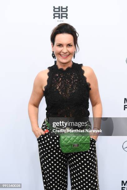 Astrid Rudolph attends the Riani show during the Berlin Fashion Week Spring/Summer 2019 at ewerk on July 4, 2018 in Berlin, Germany.