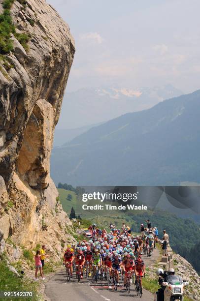 97Th Tour De France 2010, Stage 9Illustration Illustratie, Peleton Peloton, Col De La Colombiere / Mountains Montagnes Bergen, Landscape Paysage...