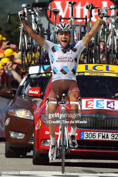 97Th Tour De France 2010, Stage 14Arrival, Riblon Christophe Celebration Joie Vreugde, Revel - Ax 3 Domaines / Ronde Van Frankrijk, Tdf, Rit Etape,...