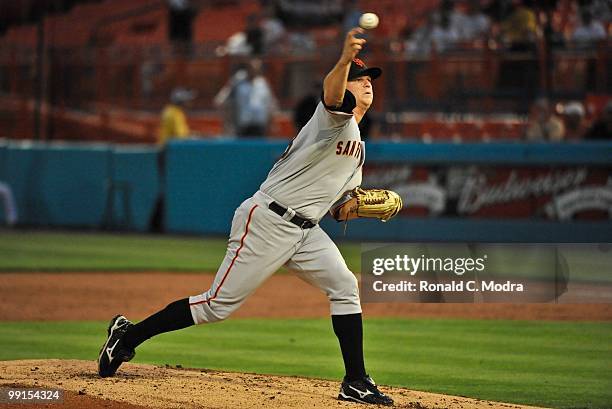 Pitcher Matt Cain of the San Francisco Giants pitches during a MLB game against the Florida Marlins in Sun Life Stadium on May 6, 2010 in Miami,...