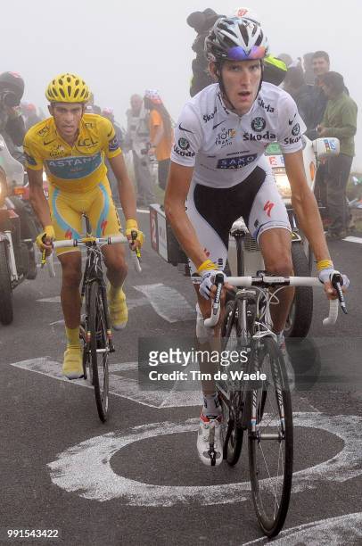 97Th Tour De France 2010, Stage 17Schleck Andy White Jersey, Contador Alberto Yellow Jersey, Pau - Col Du Tourmalet - 2115M / Ronde Van Frankrijk,...