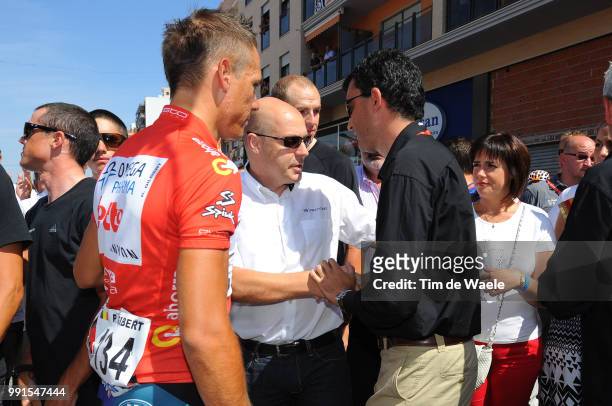 65Th Tour Of Spain 2010, Stage 8Start, Dave Brailsford Team Sky Manager, Javier Guillen Vuelta Race Director, Gilbert Philippe Red Jersey, Team...