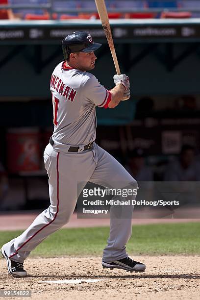 Ryan Zimmerman of the Washington Nationals bats during a MLB game against the Florida Marlins in Sun Life Stadium on May 2, 2010 in Miami, Florida.