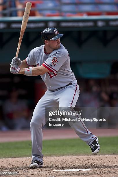 Ryan Zimmerman of the Washington Nationals bats during a MLB game against the Florida Marlins in Sun Life Stadium on May 2, 2010 in Miami, Florida.