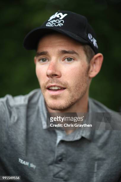 Luke Rowe of Great Britain and Team Sky / during the 105th Tour de France 2018, Team SKY press conference / TDF / on July 4, 2018 in...