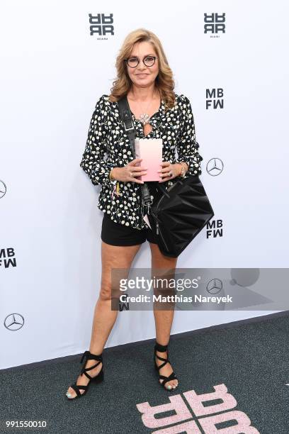 Maren Gilzer attends the Riani show during the Berlin Fashion Week Spring/Summer 2019 at ewerk on July 4, 2018 in Berlin, Germany.