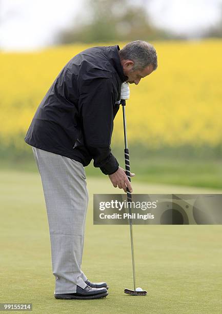 Sam Torrance of Scotland in action during the first round of the Handa Senior Masters presented by the Stapleford Forum played at Stapleford Park on...