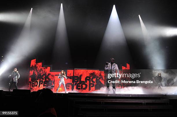 Will.I.Am, Fergie, Taboo and Apl.De.Ap of the Black Eyed Peas perform at the Mediolanum Forum on May 12, 2010 in Milan, Italy.