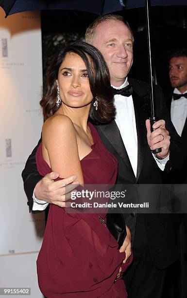 Actress Salma Hayek and husband François-Henri Pinault attend the Opening Night Dinner at the Hotel Majestic during the 63rd Annual International...