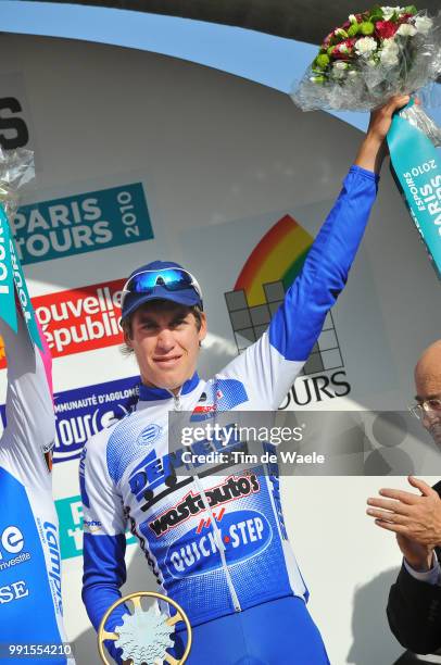 104Th Paris - Tours 2010Podium, Jelle Wallays Espoir Belofte, Celebration Joie Vreugde, La Loupe - Tours / Parijs / Tim De Waele