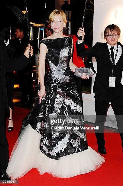 Actress Cate Blanchett attends the Opening Night Dinner at the Hotel Majestic during the 63rd Annual International Cannes Film Festival on May 12,...