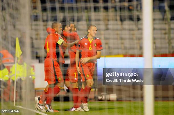 Belgium - Austriamarouane Fellaini / Vincent Kompany / Timmy Simons / Celebration Joie Vreugde, Uefa Euro 2012 Qualification, Autriche Oostenrijk /...