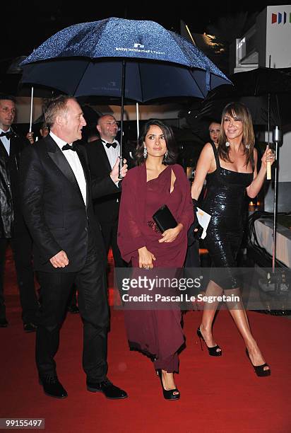Francois-Henri Pinault and Salma Hayek attend the Opening Ceremony Dinner at the Majestic Hotel during the 63rd International Cannes Film Festival on...