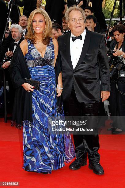 Denise Rich and Massimo Gargia attend the 'Robin Hood' Premiere at the Palais des Festivals during the 63rd Annual Cannes Film Festival on May 12,...