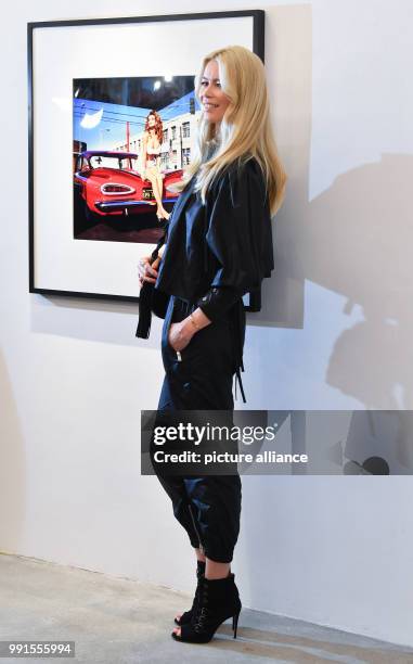 Supermodel Claudia Schiffer arriving to an autograph signing session on the occasion of a photo exhibition on her career taking place in the...