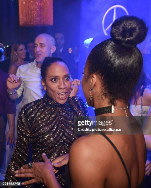 Barbara Becker dancing during the after-party of the 69th edition of the Bambi Awards in Berlin, Germany, 16 November 2017. Photo: Jens Kalaene/dpa