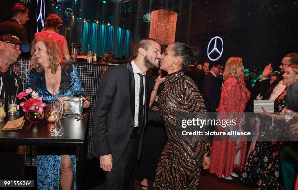 Barbara Becker and her boyfriend, Juan Lopez Salaberry, celebrating during the after-party of the 69th edition of the Bambi Awards in Berlin,...