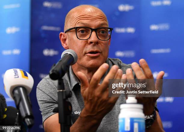 Dave Brailsford of Great Britain Team Manager of Team Sky / during the 105th Tour de France 2018, Team SKY press conference / TDF / on July 4, 2018...