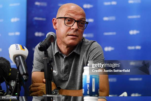 Dave Brailsford of Great Britain Team Manager of Team Sky / during the 105th Tour de France 2018, Team SKY press conference / TDF / on July 4, 2018...