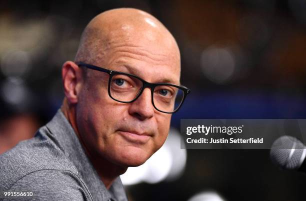 Dave Brailsford of Great Britain Team Manager of Team Sky / during the 105th Tour de France 2018, Team SKY press conference / TDF / on July 4, 2018...