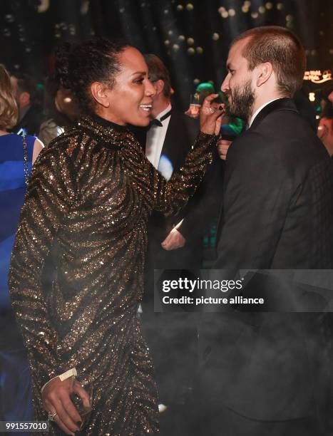 Barbara Becker and her boyfriend, Juan Lopez Salaberry, dancing during the after-party of the 69th edition of the Bambi Awards in Berlin, Germany, 16...