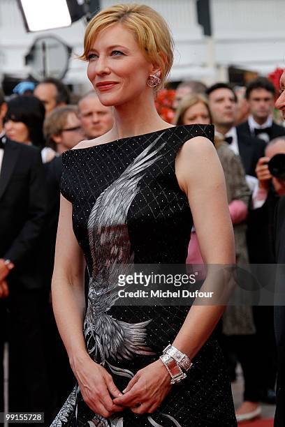 Cate Blanchett attend the 'Robin Hood' Premiere at the Palais des Festivals during the 63rd Annual Cannes Film Festival on May 12, 2010 in Cannes,...